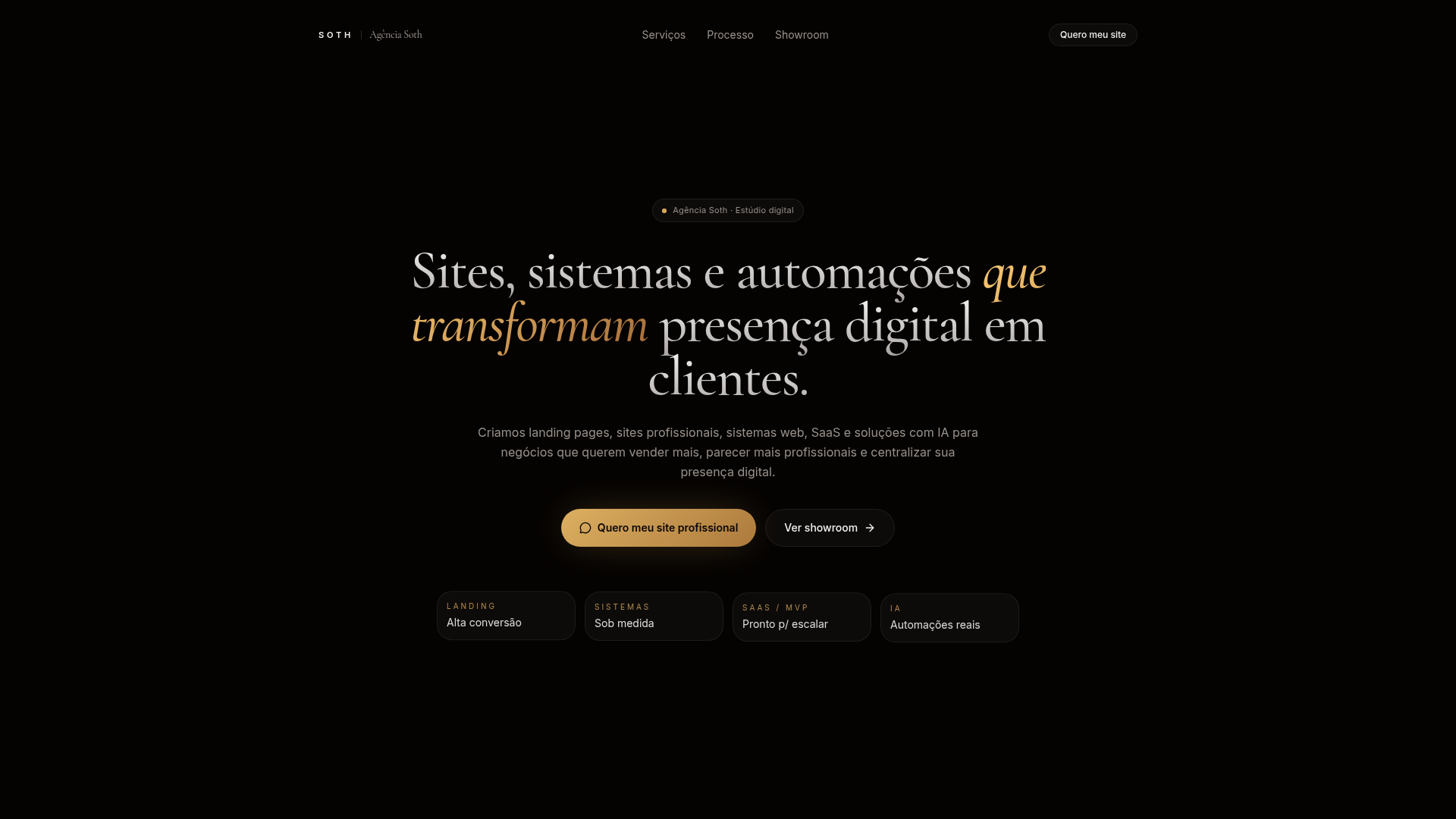 Mockup do projeto Agência Soth